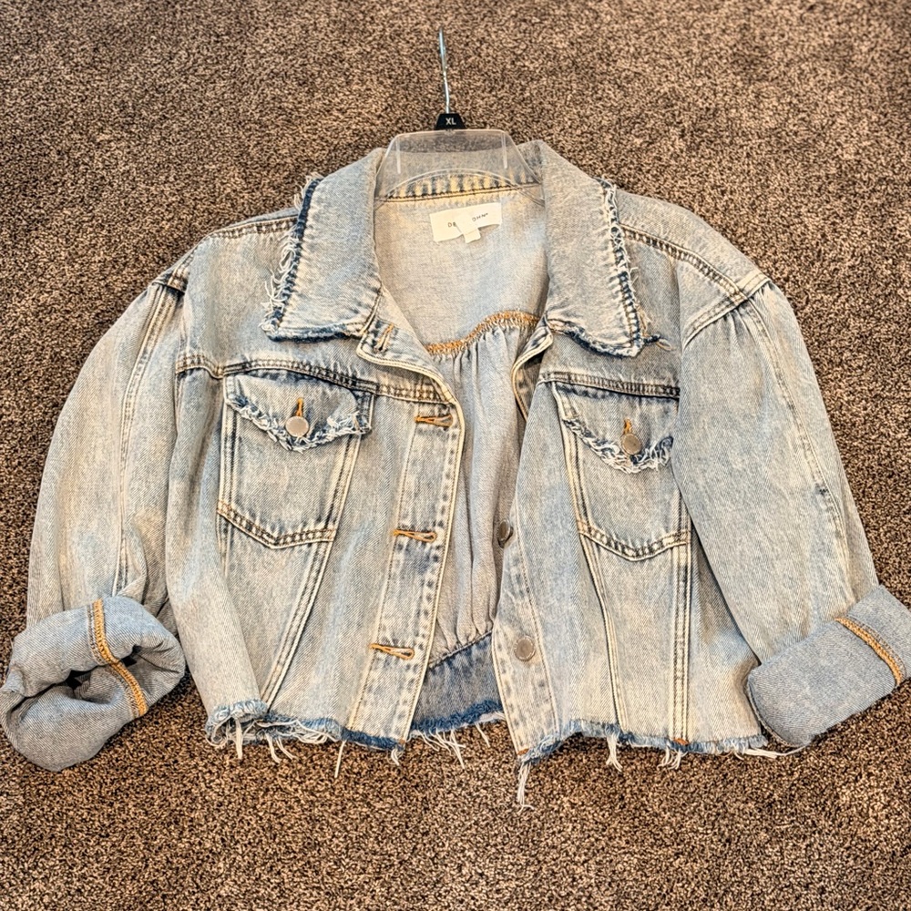 Dear John Light Blue Denim Jacket with Frayed Edges
